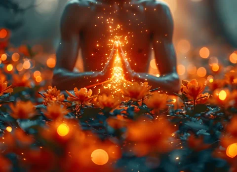 homem-em-um-cenario-de-fantasia-praticando-ioga-e-meditacao-consciente